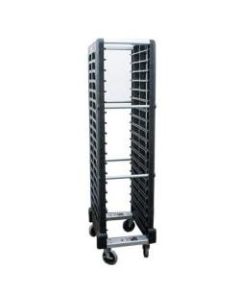 Rubbermaid 18-Tier Mobile Steam Table Pan Rack, 67-7/8inH x 18-5/8inW x 23-3/4inD, Black