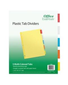 Avery Office Essentials Insertable Dividers, 5-Tab, 8 1/2in x 11in, Buff/Clear