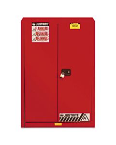 Safety Cabinets for Combustibles, Manual-Closing Cabinet, 60 Gallon, Red