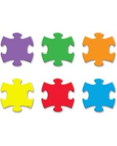 Trend Mini Accents Puzzle Pieces Variety Pack - Fun Theme/Subject - Durable, Precut, Reusable - 3in Height x 5in Length - Multicolor - 36 / Pack