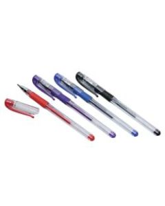 SKILCRAFT AbilityOne Gel-Ink Pen, Medium Point, 0.7 mm, Clear Barrel, Blue Ink