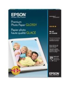 Epson Glossy Premium Photo Paper, Letter Size (8 1/2in x 11in), Ream Of 35