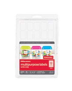 Office Depot Brand Removable Labels, OD98819, 5/8in x 7/8in, White, Pack Of 1,050