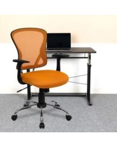 Flash Furniture Mesh Mid-Back Task Chair, Orange/Black/Chrome
