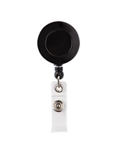 Office Depot Brand Swivel Alligator Clip Badge Reel, Black