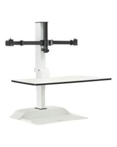 Safco Electric Desktop Sit-Stand 2-Arm Desk Riser, White