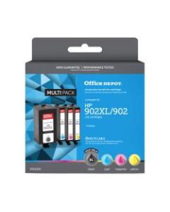 Office Depot Brand OD902XLK902CMYV3 Remanufactured Black / Tri-Color Ink Cartridge Replacement For HP 902XL / 902 / TOA39AN, Pack Of 4