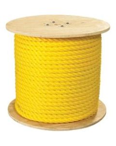 Office Depot Brand Twisted Polypropylene Rope, 12,800 Lb, 1in x 600ft, Yellow