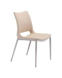 Zuo Modern Ace Dining Chairs, Light Pink/Brushed Stainless Steel, Set Of 2 Chairs