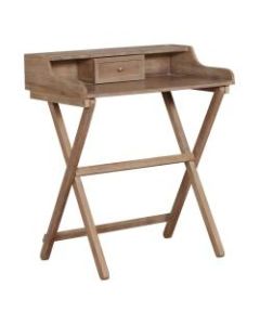 Linon Home Decor Products Gage Folding Home Office Desk, Rustic Brown