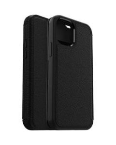 OtterBox Strada Carrying Case (Folio) Apple iPhone 12, iPhone 12 Pro Smartphone - Black - Drop Resistant - Leather, Metal Latch, Polycarbonate Shell - 6in Height x 5.1in Width x 0.6in Depth