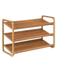 Honey-can-do SHO-01599 3-Tier Deluxe Bamboo Shoe Storage Rack, Natural - 24 x Shoes - 3 Tier(s) - 20in Height x 13in Width30in Length - Eco-friendly, Ventilated, Moisture Resistant, Durable - Bamboo