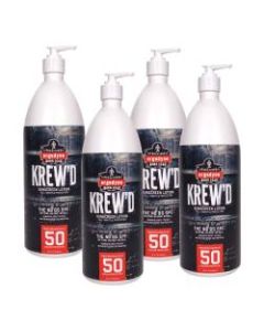 Ergodye KREW-d 6355 SPF 50 Sunscreen Lotions, 32 Oz, Pack Of 4 Lotions