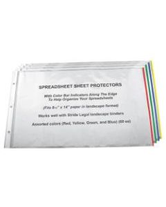 Stride Easy-Fit Color Bar Sheet Protectors, 8 1/2in x 14in, Assorted Colors, Pack Of 60
