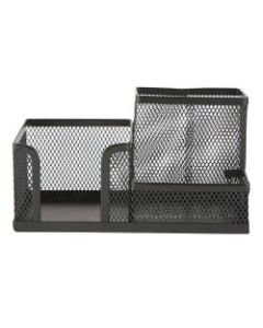 Mind Reader 2-Piece Memo Desk Organizer, 3-3/4inH x 7inW x 3-1/2inD, Black