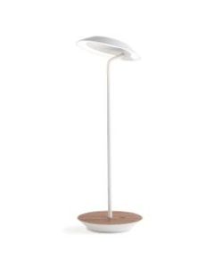 Koncept Royyo LED Desk Lamp, 17-7/16inH, Matte White/Oiled Walnut Base Plate