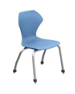 Marco Group Apex Series Stacking Chairs, 18-Inch, Blueberry/Chrome, Set Of 4