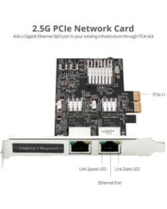 SIIG Dual 2.5G 4-Speed Multi-Gigabit Ethernet PCIe Card - Network adapter - PCIe 2.1 x4 low profile - 10M/100M/1G/2.5 Gigabit Ethernet x 2 - black