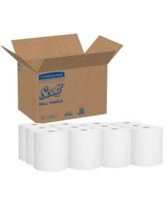 Scott Hardwound 1-Ply Paper Towels, 60% Recycled, 400 Sheets Per Roll, Pack Of 12 Rolls
