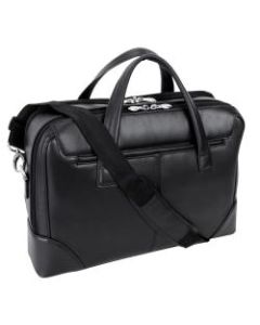 McKlein Harpswell Dual Compartment Briefcase with 17in Laptop Pocket, Black