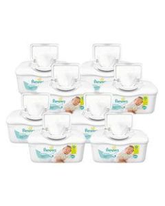 Pampers Sensitive Baby Wipes, Unscented, 64 Wipes Per Tub, Case Of 8 Tubs
