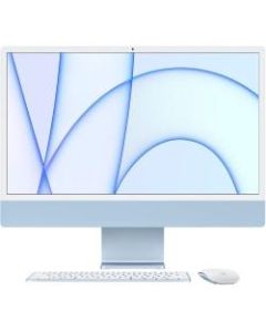 Apple iMac MJV93LL/A All-in-One Computer - Apple M1 Octa-core (8 Core) - 8 GB RAM - 256 GB SSD - 24in 4.5K 4480 x 2520 - Desktop - Blue - Apple M1 SoC - macOS Big Sur - English (US) Keyboard - IEEE 802.11 a/b/g/n/ac/ax - 143 W
