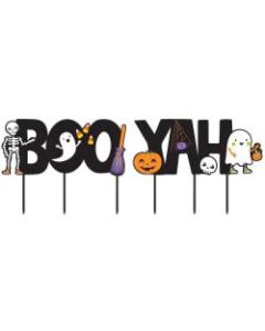 Amscan Halloween Boo-Yah Yard Signs, 11-1/2inH x 16-1/2inW x 1-1/2inD, Multicolor, Pack Of 6 Signs