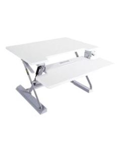 Victor High Rise DCX710W Height-Adjustable Standing Desk Riser, 31in, White/Gray