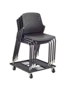 Safco Next Plastic Seat, Plastic Back Stacking Chair, 18 1/2in Seat Width, Black Seat/Black Frame, Quantity: 4