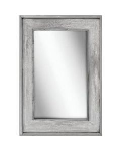 PTM Images Framed Mirror, Bone Wood, 36inH x 24inW, Stone Gray