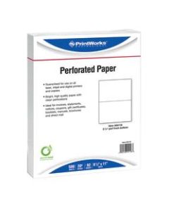 PrintWorks Professional Pre-Perforated Paper for Statements, Tax Forms, Bulletins, Planners And More, Letter Size (8 1/2in x 11in), 20 Lb, Ream Of 500 Sheets