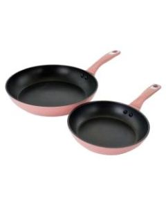 Oster Lynhurst 2-Piece Aluminum Nonstick Frying Pan Set, Pink