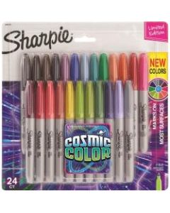 Sharpie Cosmic Color Permanent Markers, Fine Point, Assorted Colors, Set Of 24 Markers