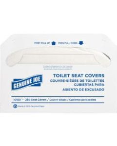 Genuine Joe Toilet Seat Covers, 100% Recycled, White, Pack Of 2,500