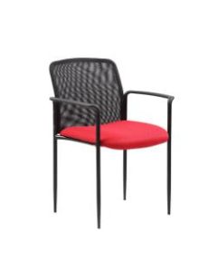 Boss Stackable Mesh-Back Guest Chair, Red/Black