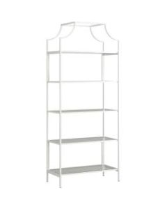 Sauder International Lux 71inH 5-Shelf Bookcase, White