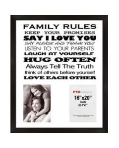 PTM Images Photo Frame, Family Rules, 18inH x 1 1/4inW x 22inD, Black
