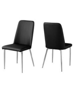 Monarch Specialties Aaliyah Dining Chairs, Black/Chrome, Set Of 2 Chairs