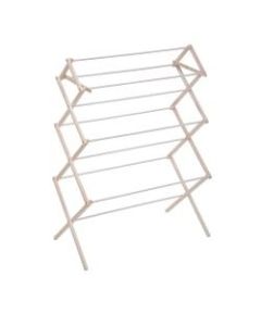 Honey-Can-Do Large Wood Clothes Drying Rack, 41 1/2inH x 15inW x 22 1/2inD, Natural/White