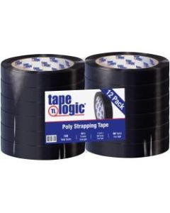 Tape Logic Tensilized Poly Strapping Tape, 3in Core, 1in x 60 Yd., Black, Case Of 12