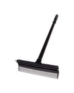 Unger Auto Squeegee Scrubber - 8in Blade - 18in Plastic Handle - Heavy Duty - Black