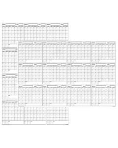SwiftGlimpse Reversible Yearly Wall Planner, 32? x 48?, Black/White, Undated