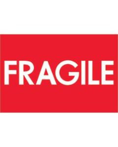 Tape Logic Preprinted Shipping Labels, DL1081, Fragile (High Gloss), Rectangle, 2in x 3in, Red/White, Roll Of 500