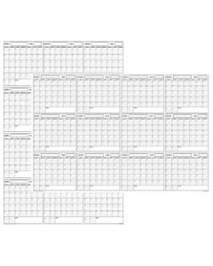 SwiftGlimpse Yearly Wall Planner, 48? x 72?, Black/White, Undated