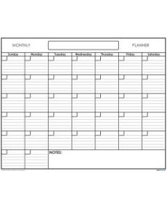 SwiftGlimpse Monthly Wall Planner, 48? x 65?, Black/White, Undated