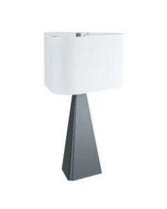 Kenroy Home Tribune Table Lamp, 29inH, White Shade/Black Base