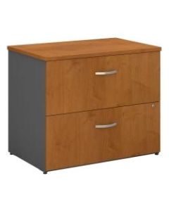 Bush Business Furniture Components 35-2/3inW Lateral 2-Drawer File Cabinet, Natural Cherry/Graphite Gray, Premium Installation