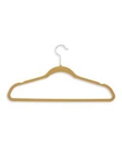 Honey-Can-Do Velvet-Touch Suit Hangers, 9 1/2inH x 1/4inW x 17 3/4inD, Tan, Pack Of 50