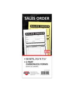 COSCO Sales Order Form Book With Slip, 2-Part Carbonless, 3-3/8in x 7-1/4in, Business, Book Of 50 Sets