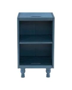 Powell Hudon Side Table With Shelf, 24inH x 14inW x 14inD, Blue